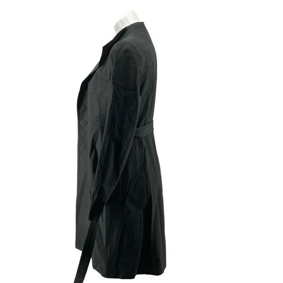 Banana Republic Women’s Black Cotton Belted Trench Coat Medium - Picture 8 of 15